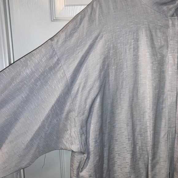 Eileen Fisher Women's Silk Linen Jacket Plus Size 1X Gray Lightweight Layer Slit - Picture 5 of 7